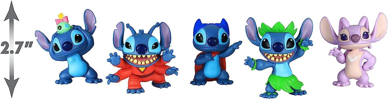 Disneys Lilo & Stitch Collectible Stitch Figure Set, 5-pieces