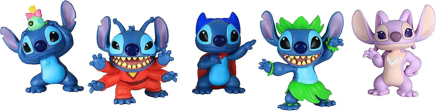 Disneys Lilo & Stitch Collectible Stitch Figure Set, 5-pieces