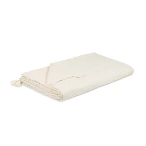 Double Sided Muslin   Faux Fur Blanket | Natural 140x200cm