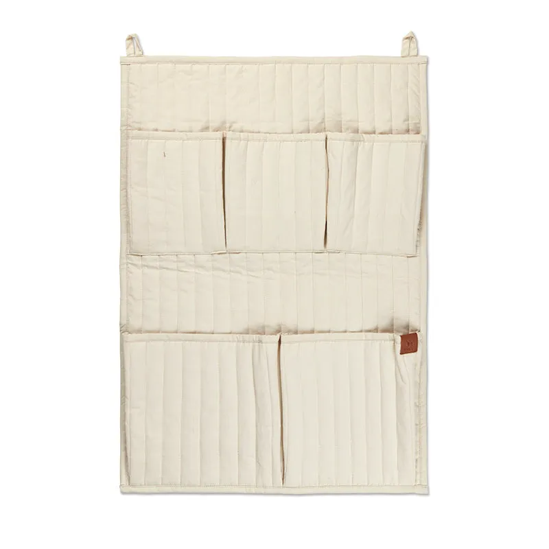 Fabelab Quilted Wall Pocket Storage Large - Oat Milk