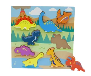 First Learning Wooden Chunky Puzzle Dinosaurs