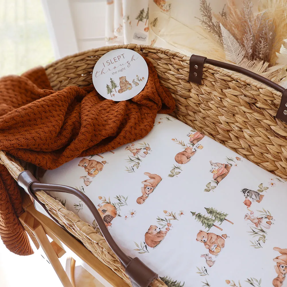 Fitted Bassinet Sheet | Changing Mat Cover | Bears