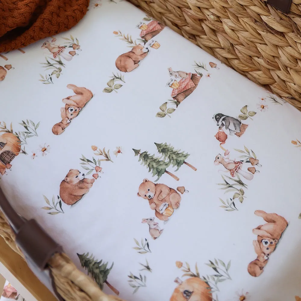 Fitted Bassinet Sheet | Changing Mat Cover | Bears