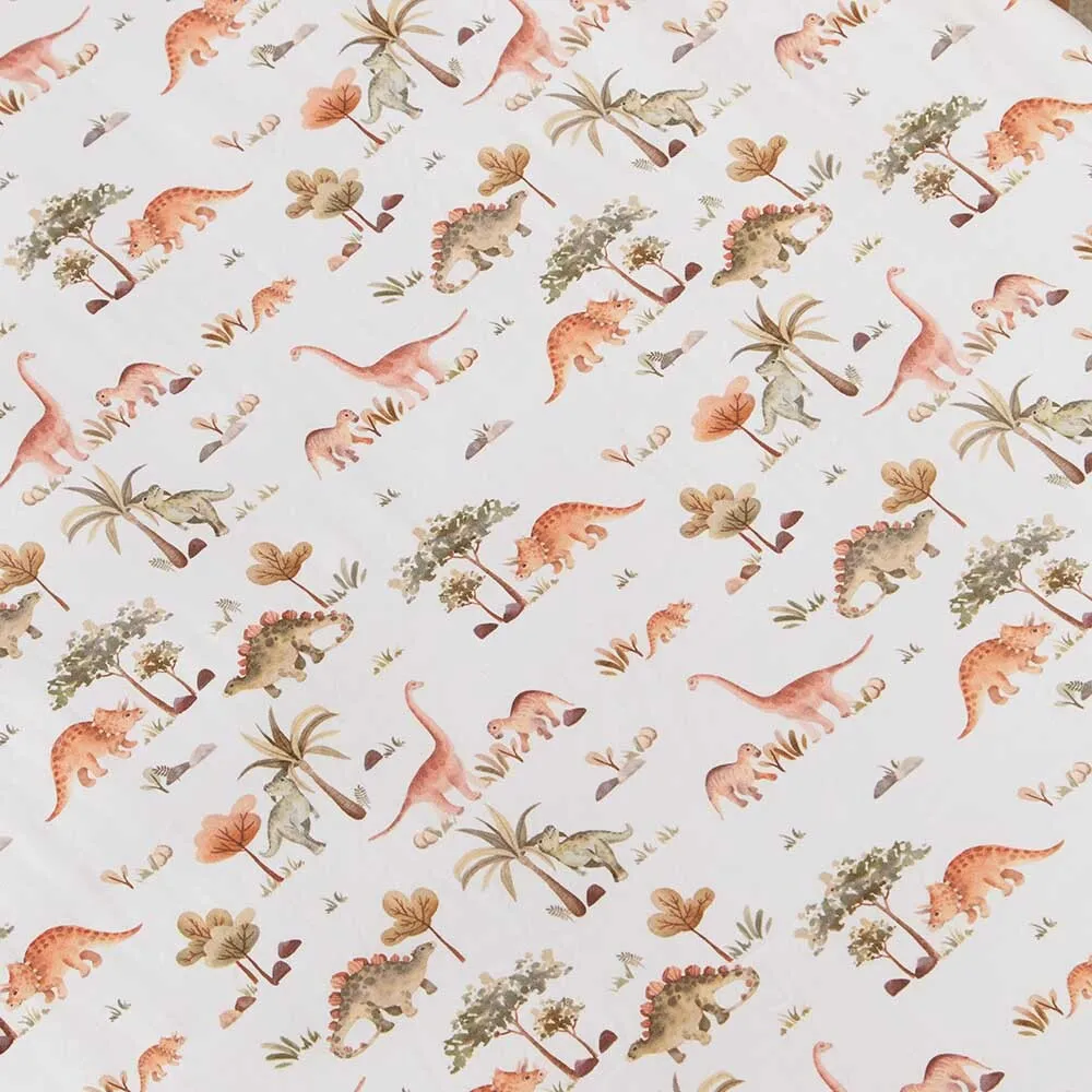 Fitted Bassinet Sheet | Changing Mat Cover | Dino