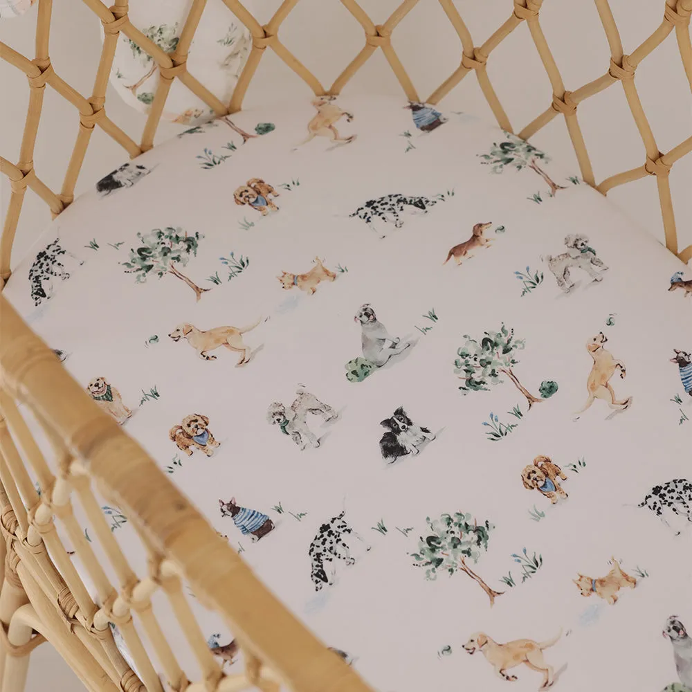 Fitted Bassinet Sheet | Changing Mat Cover | Dog Park