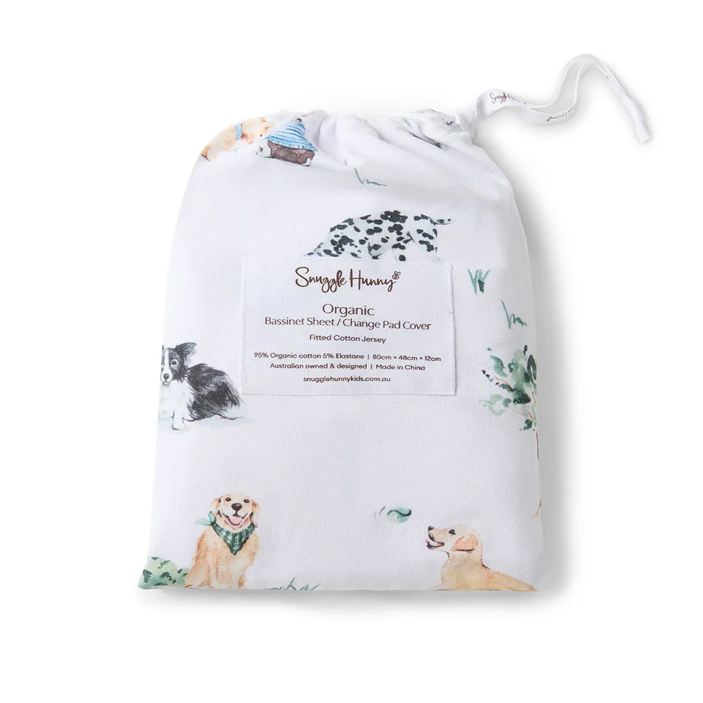 Fitted Bassinet Sheet | Changing Mat Cover | Dog Park