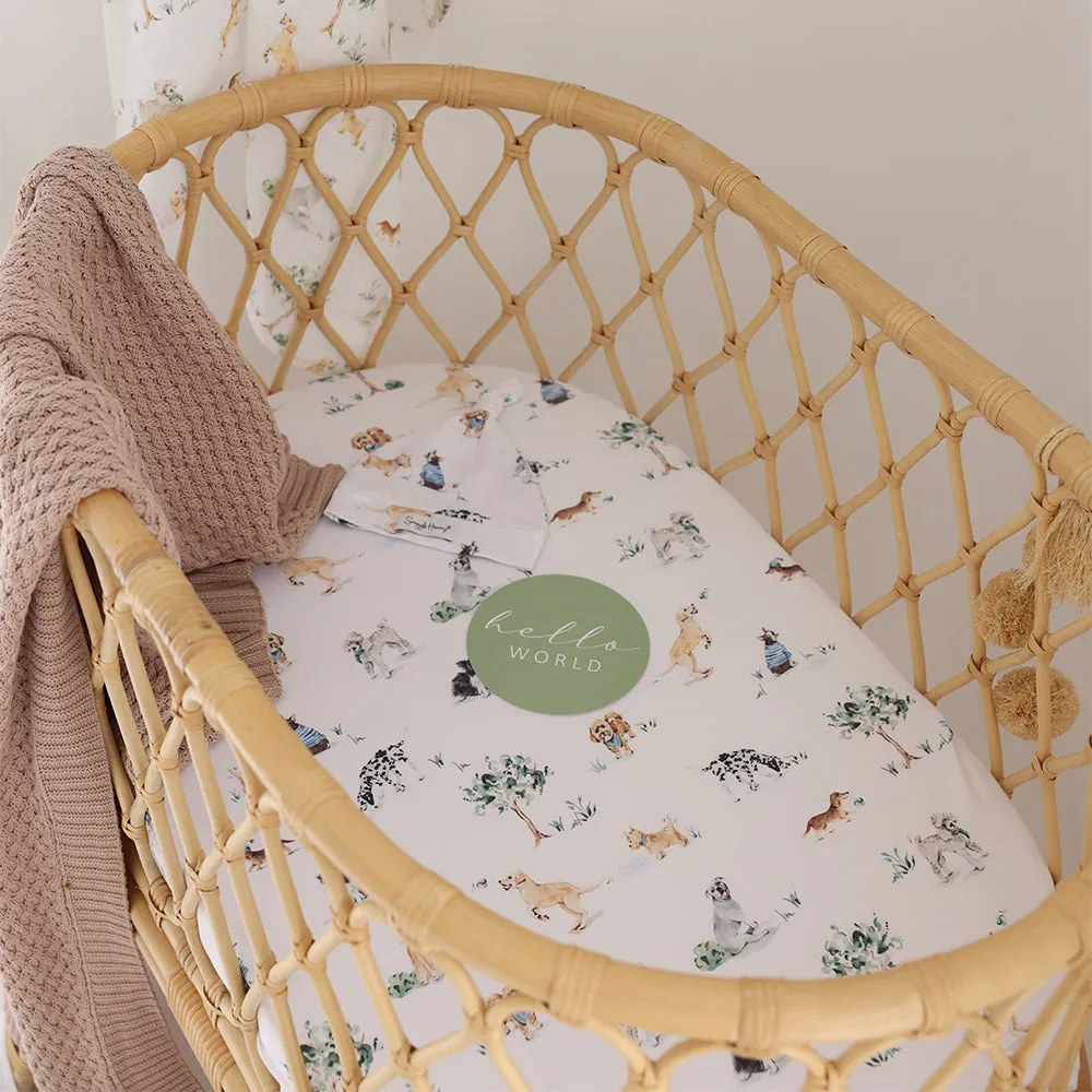 Fitted Bassinet Sheet | Changing Mat Cover | Dog Park