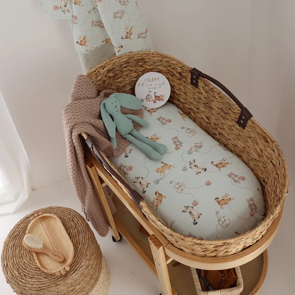 Fitted Bassinet Sheet | Changing Mat Cover | Kittens
