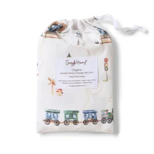 Fitted Bassinet Sheet | Changing Mat Cover | Trains