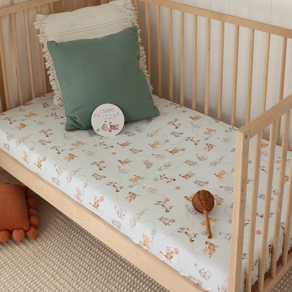 Fitted Cot Sheet | Kittens