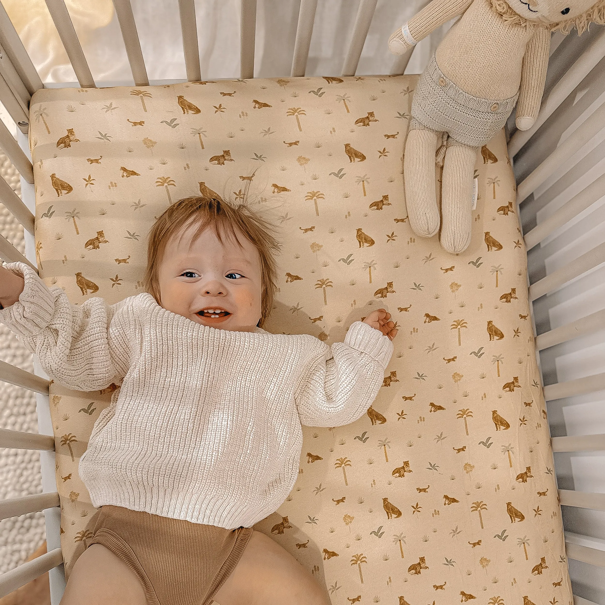 Fox   Fallow Organic Fitted Cot Sheet | Little Leopards