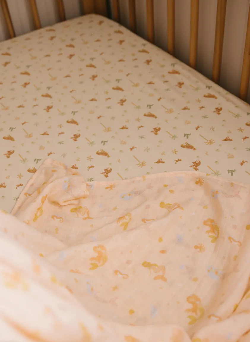 Fox   Fallow Organic Fitted Cot Sheet | Little Leopards