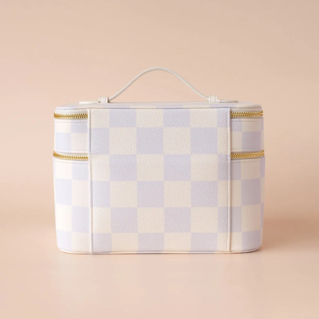 Fox   Fallow Vanity Case - 'The Classic'  | Powder Blue Check