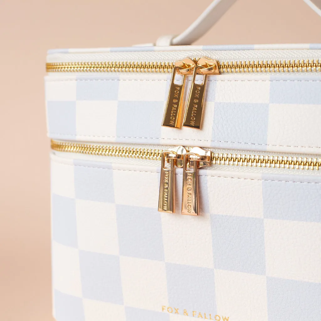 Fox   Fallow Vanity Case - 'The Classic'  | Powder Blue Check