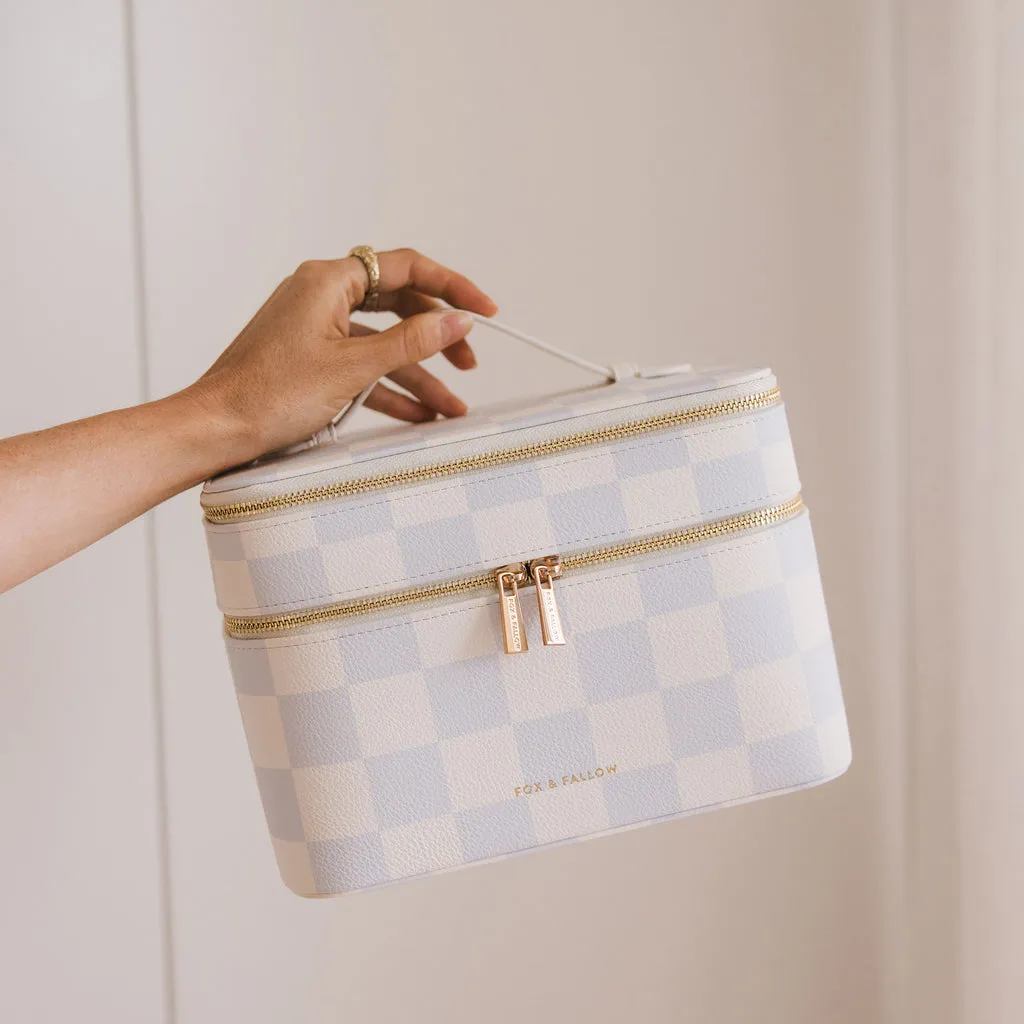 Fox   Fallow Vanity Case - 'The Classic'  | Powder Blue Check