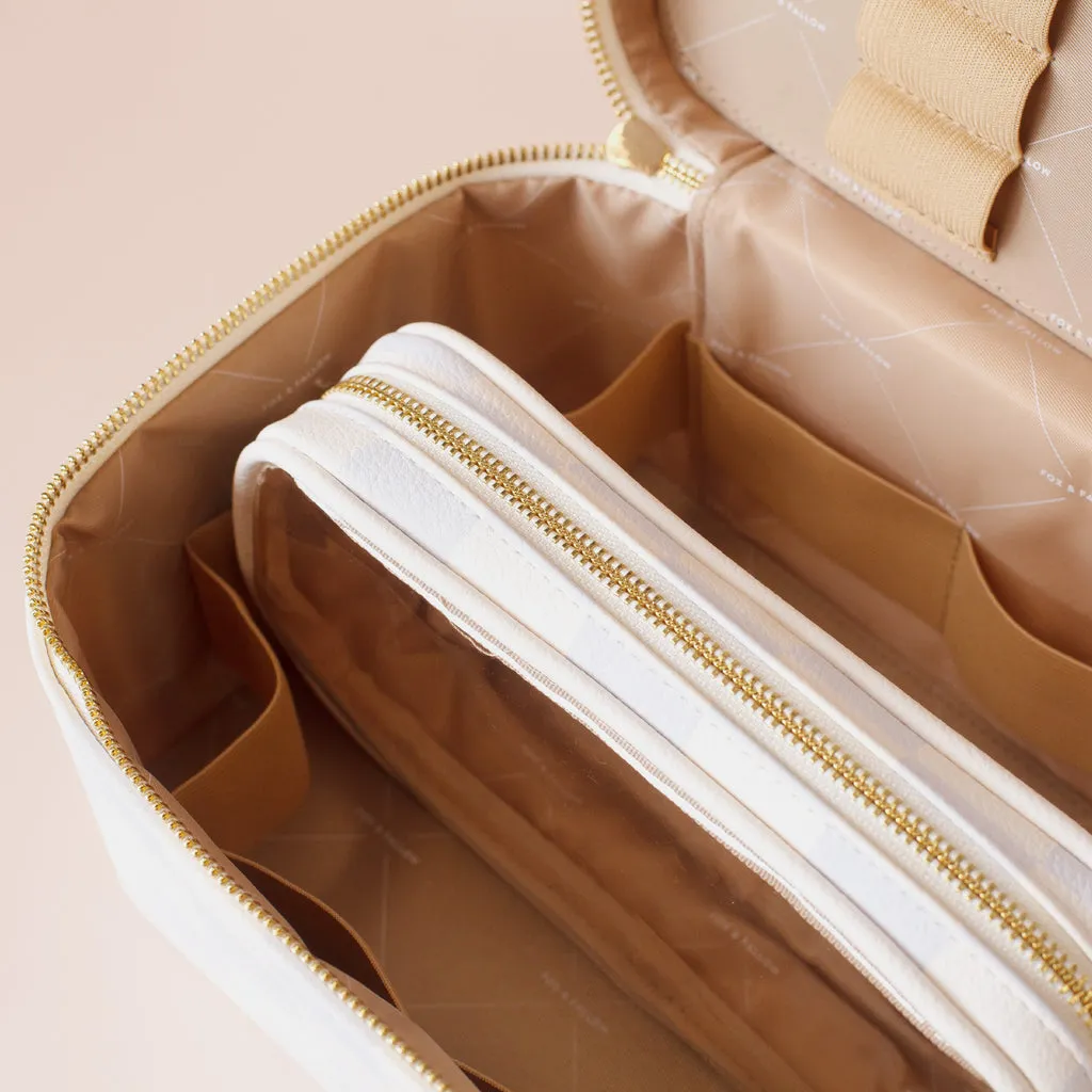 Fox   Fallow Vanity Case - 'The Classic'  | Powder Blue Check