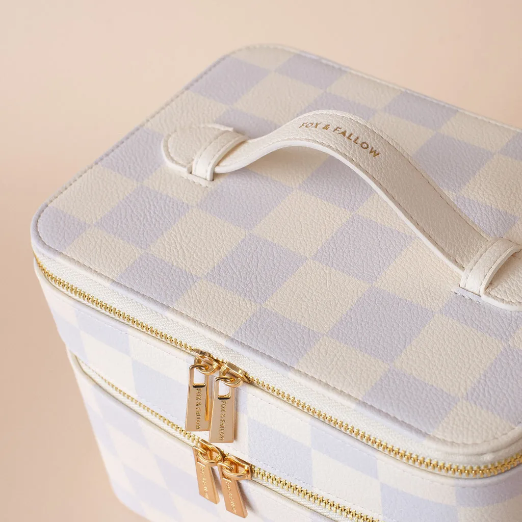 Fox   Fallow Vanity Case - 'The Classic'  | Powder Blue Check