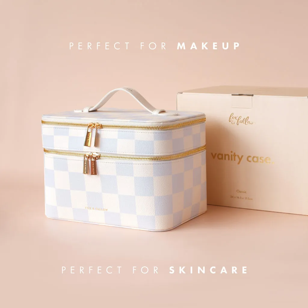 Fox   Fallow Vanity Case - 'The Classic'  | Powder Blue Check