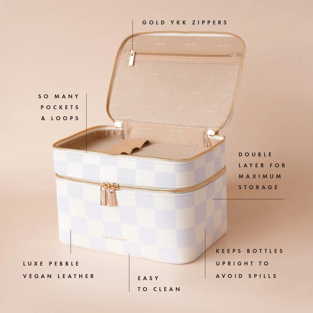 Fox   Fallow Vanity Case - 'The Classic'  | Powder Blue Check
