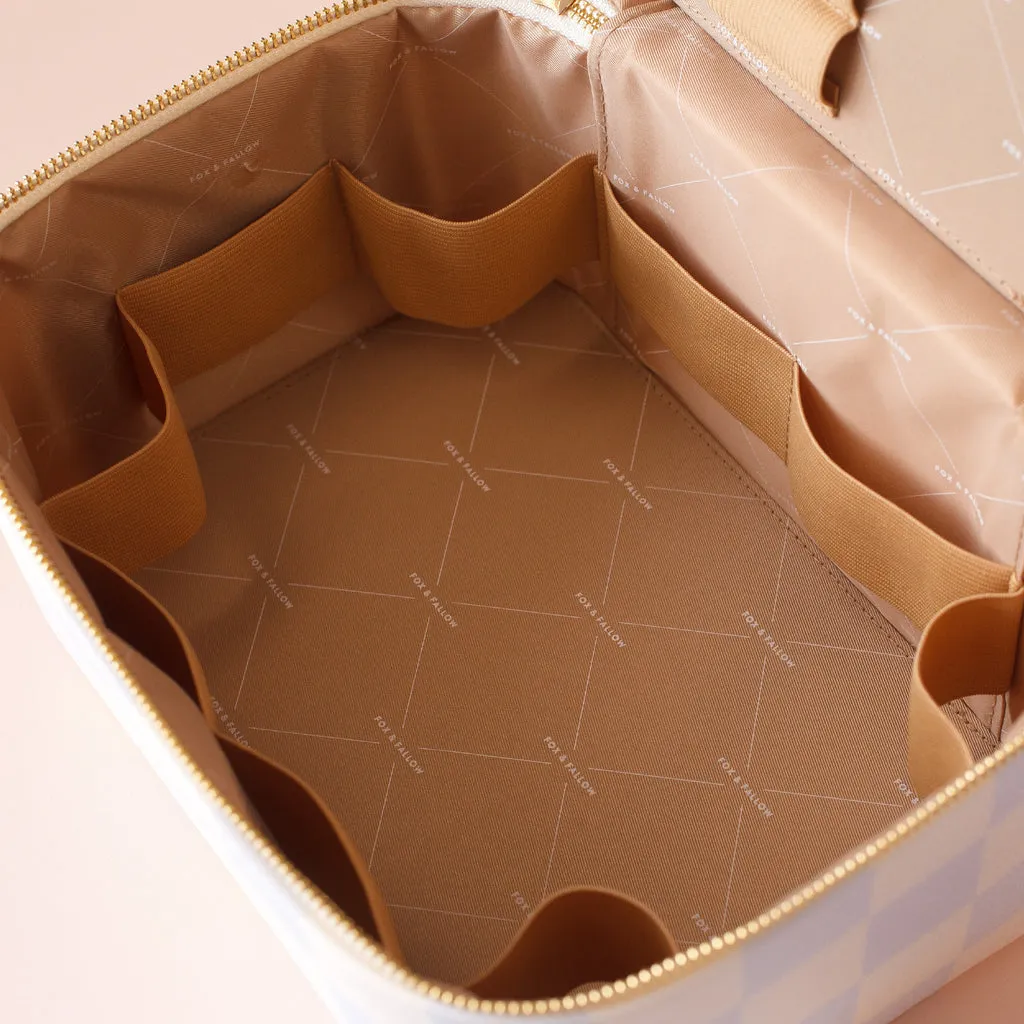 Fox   Fallow Vanity Case - 'The Classic'  | Powder Blue Check