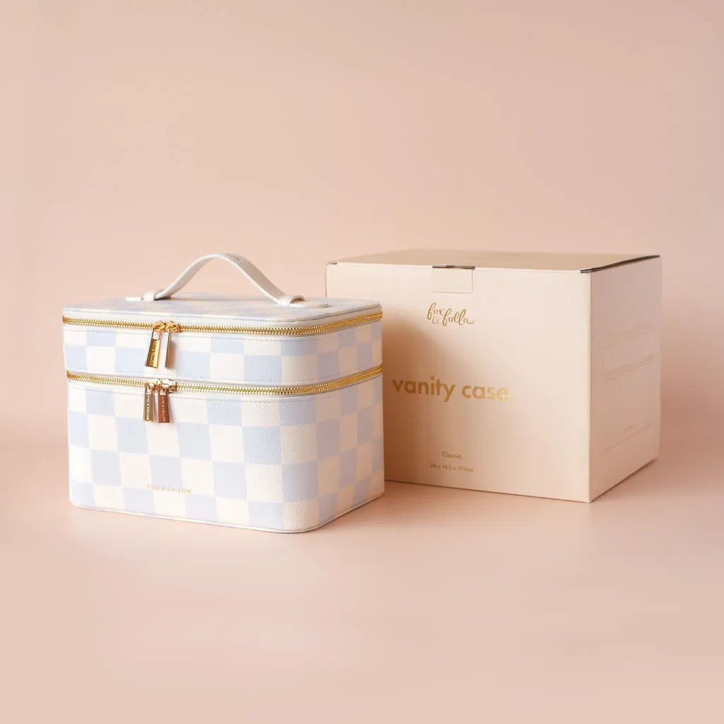 Fox   Fallow Vanity Case - 'The Classic'  | Powder Blue Check