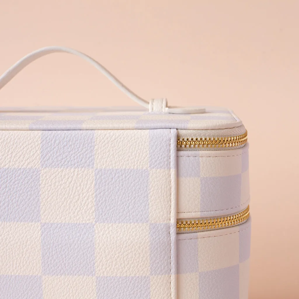 Fox   Fallow Vanity Case - 'The Classic'  | Powder Blue Check