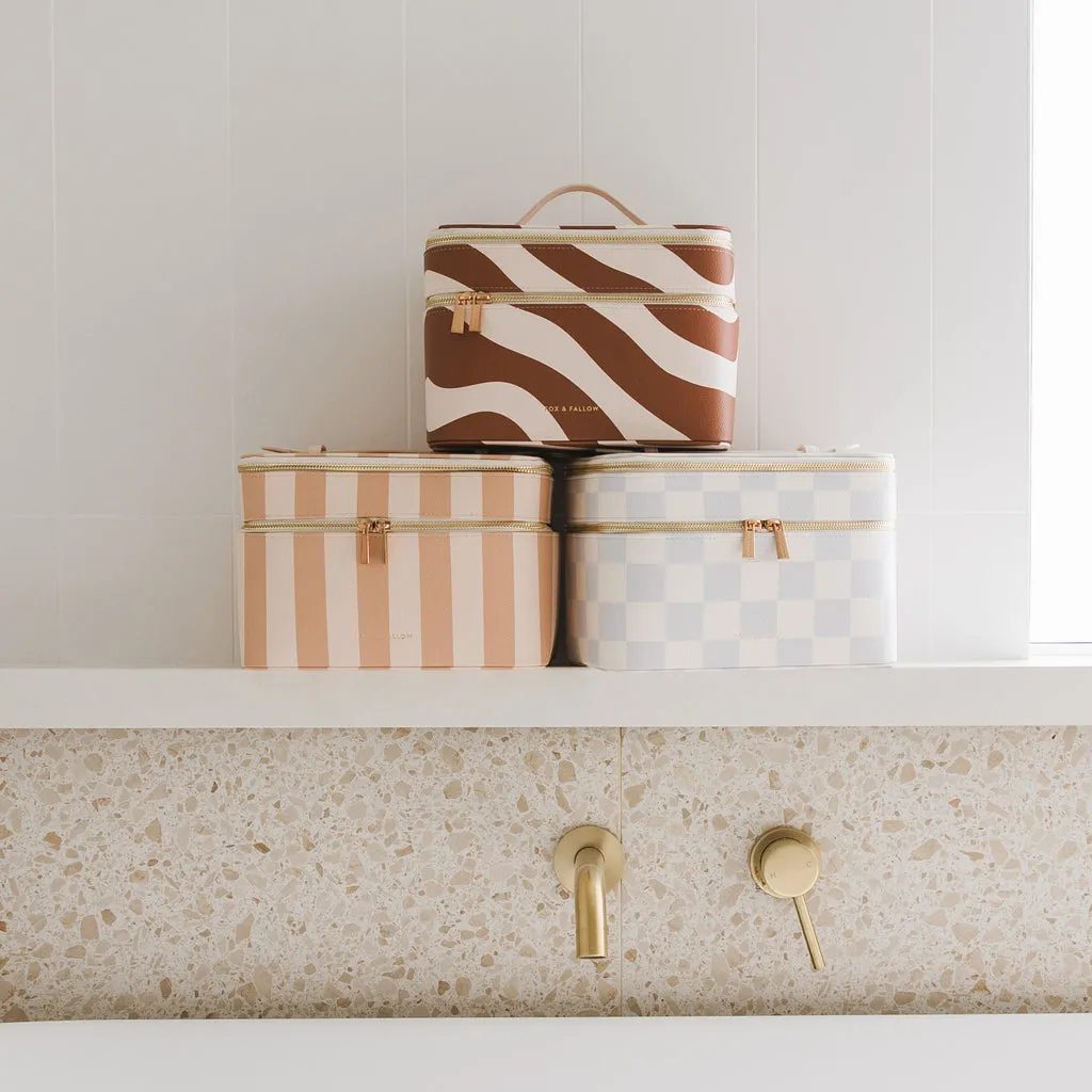 Fox   Fallow Vanity Case - 'The Classic'  | Powder Blue Check