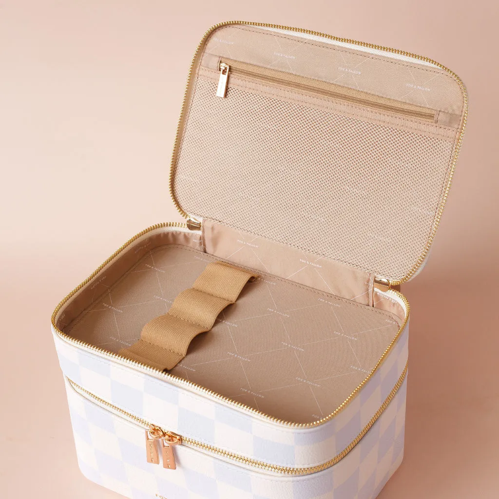 Fox   Fallow Vanity Case - 'The Classic'  | Powder Blue Check