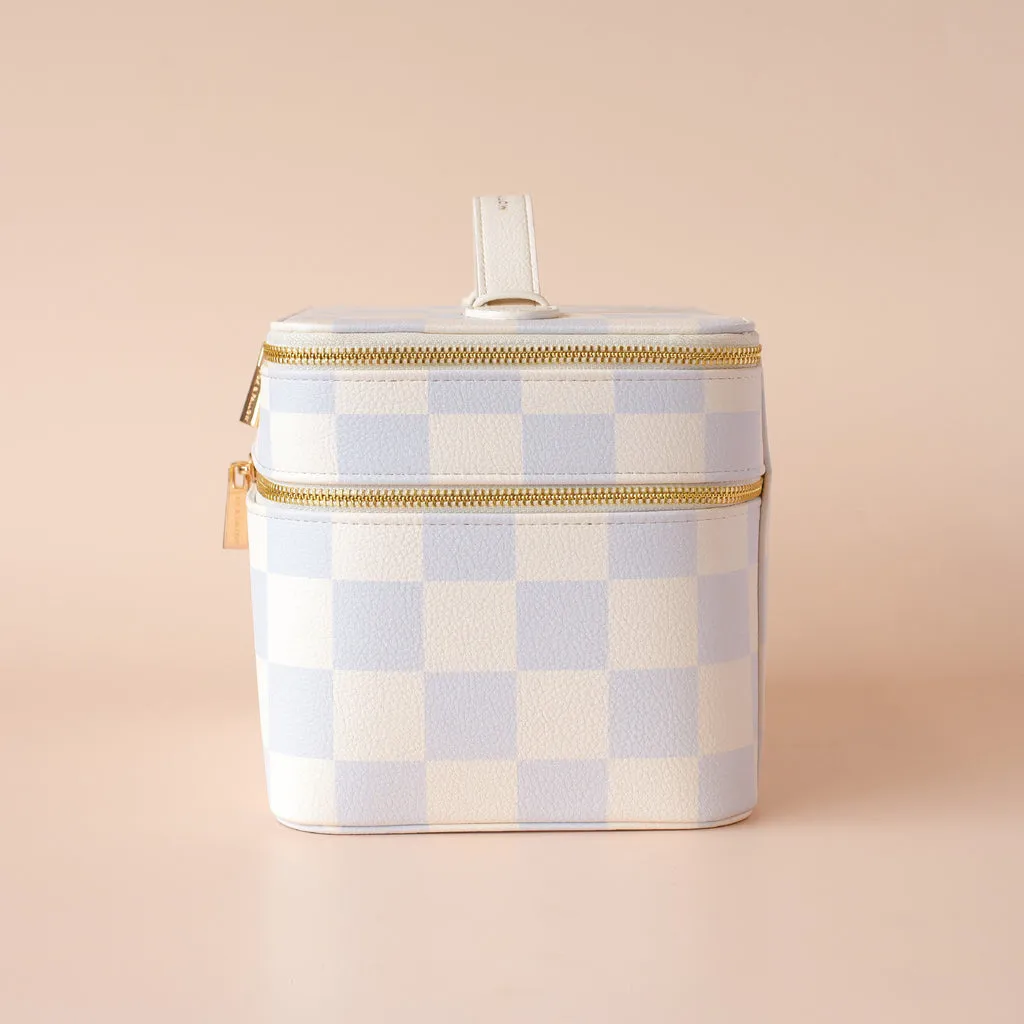 Fox   Fallow Vanity Case - 'The Classic'  | Powder Blue Check