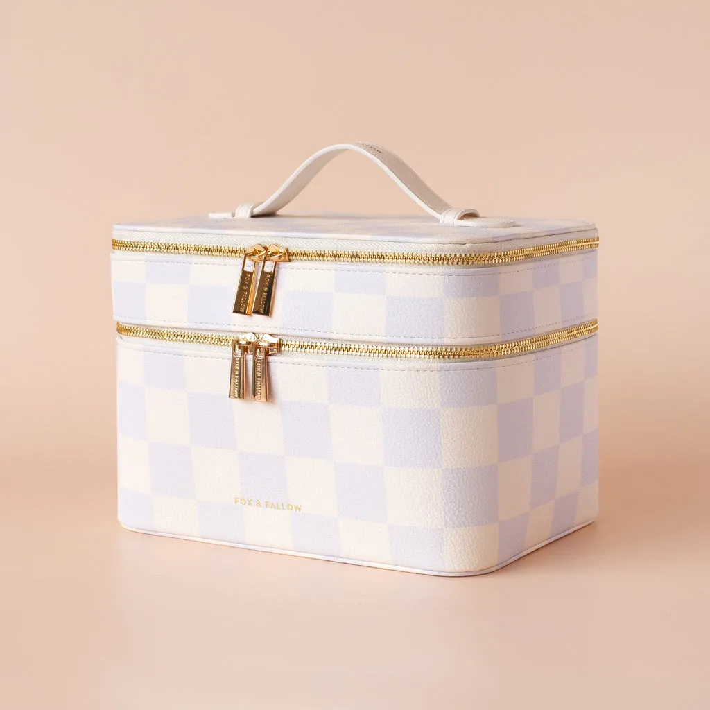 Fox   Fallow Vanity Case - 'The Classic'  | Powder Blue Check