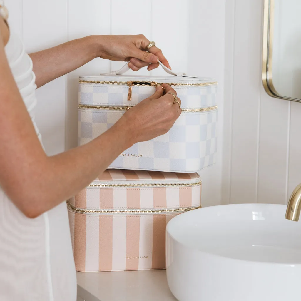 Fox   Fallow Vanity Case - 'The Classic'  | Powder Blue Check