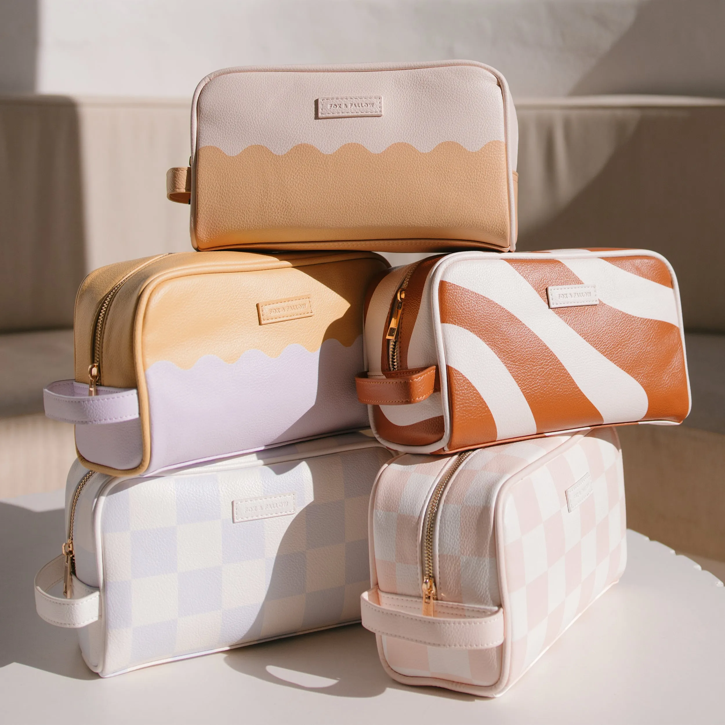 Fox   Fallow Wash Bag | Powder Blue Check