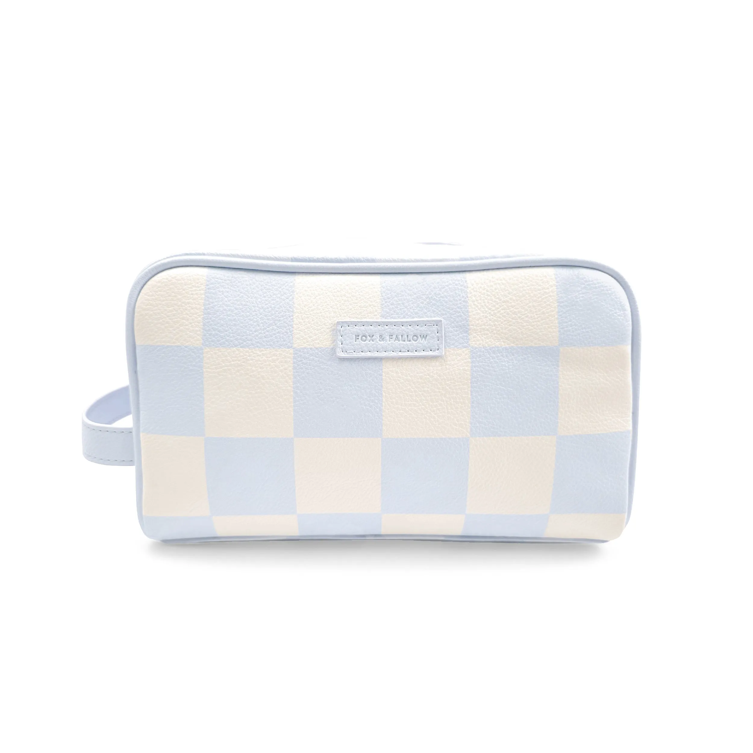 Fox   Fallow Wash Bag | Powder Blue Check