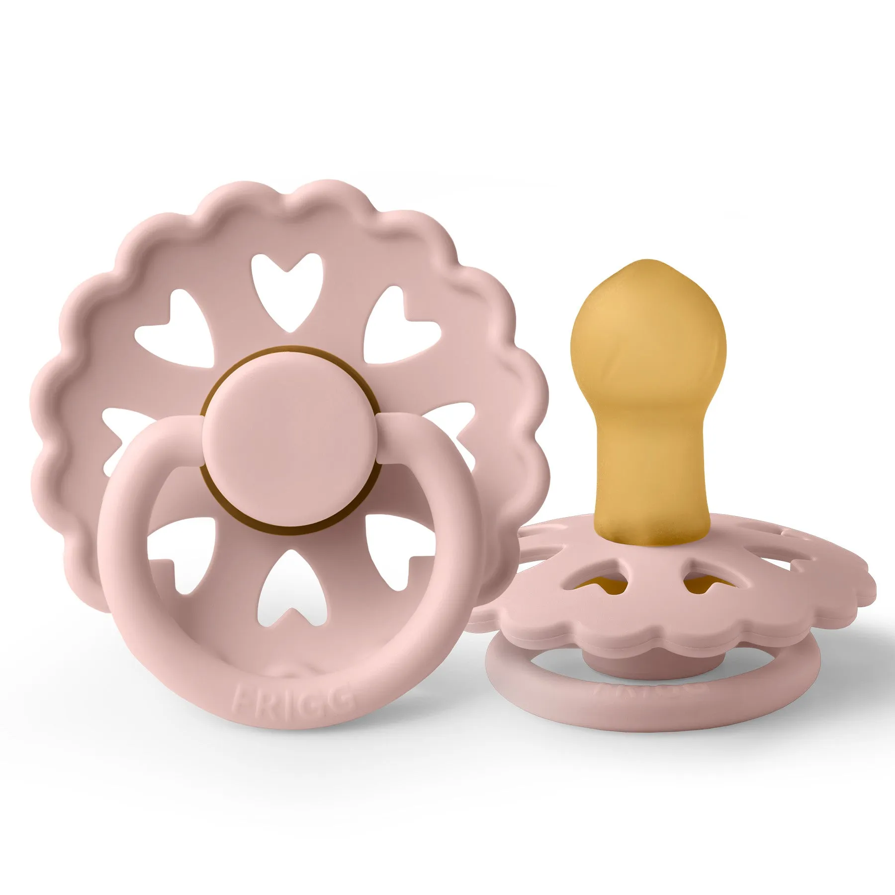 FRIGG Baby's First Pacifier Set | Floral Heart Blush