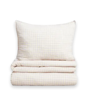 Gingham Sky Muslin Bedset - Single
