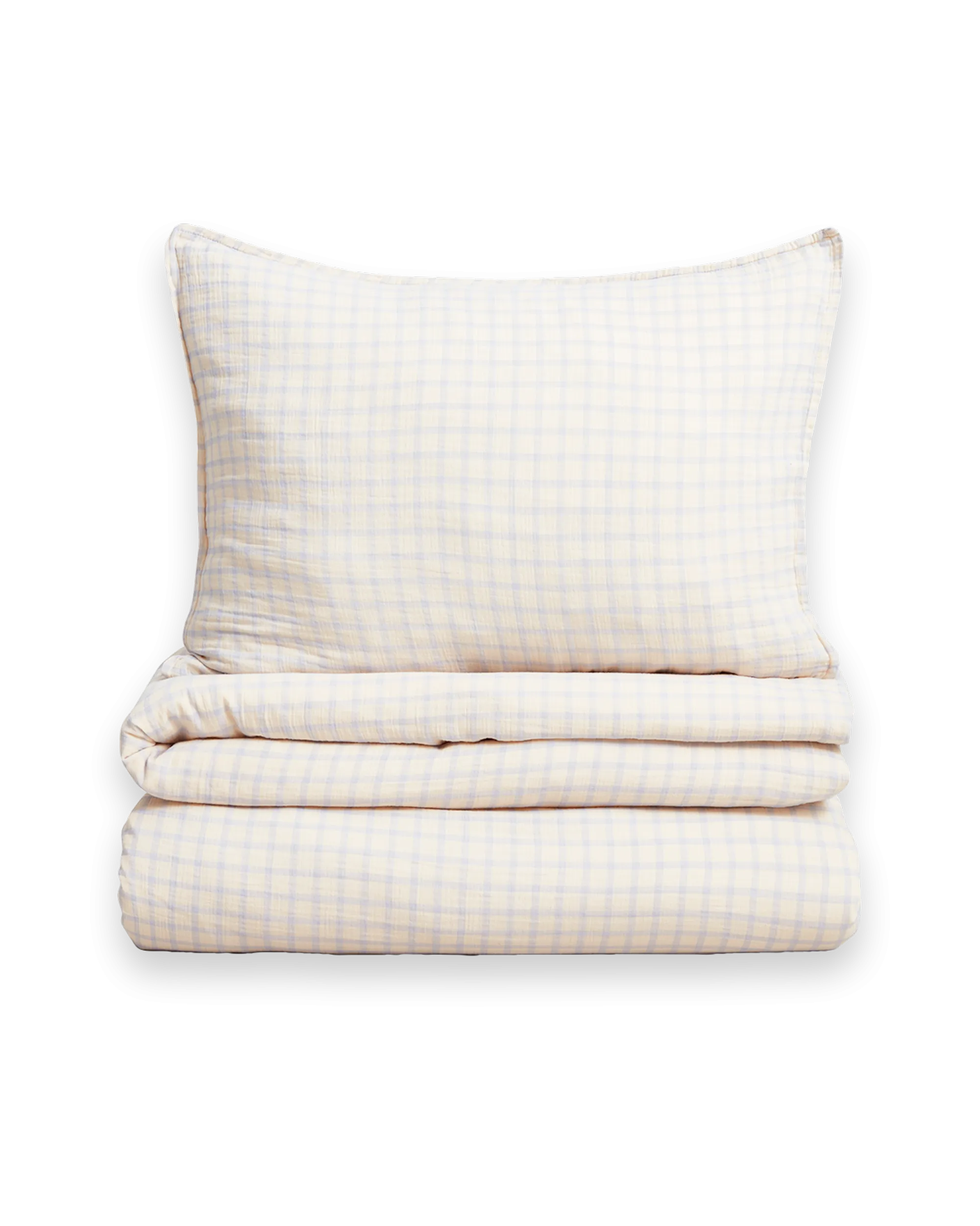Gingham Sky Muslin Bedset - Single