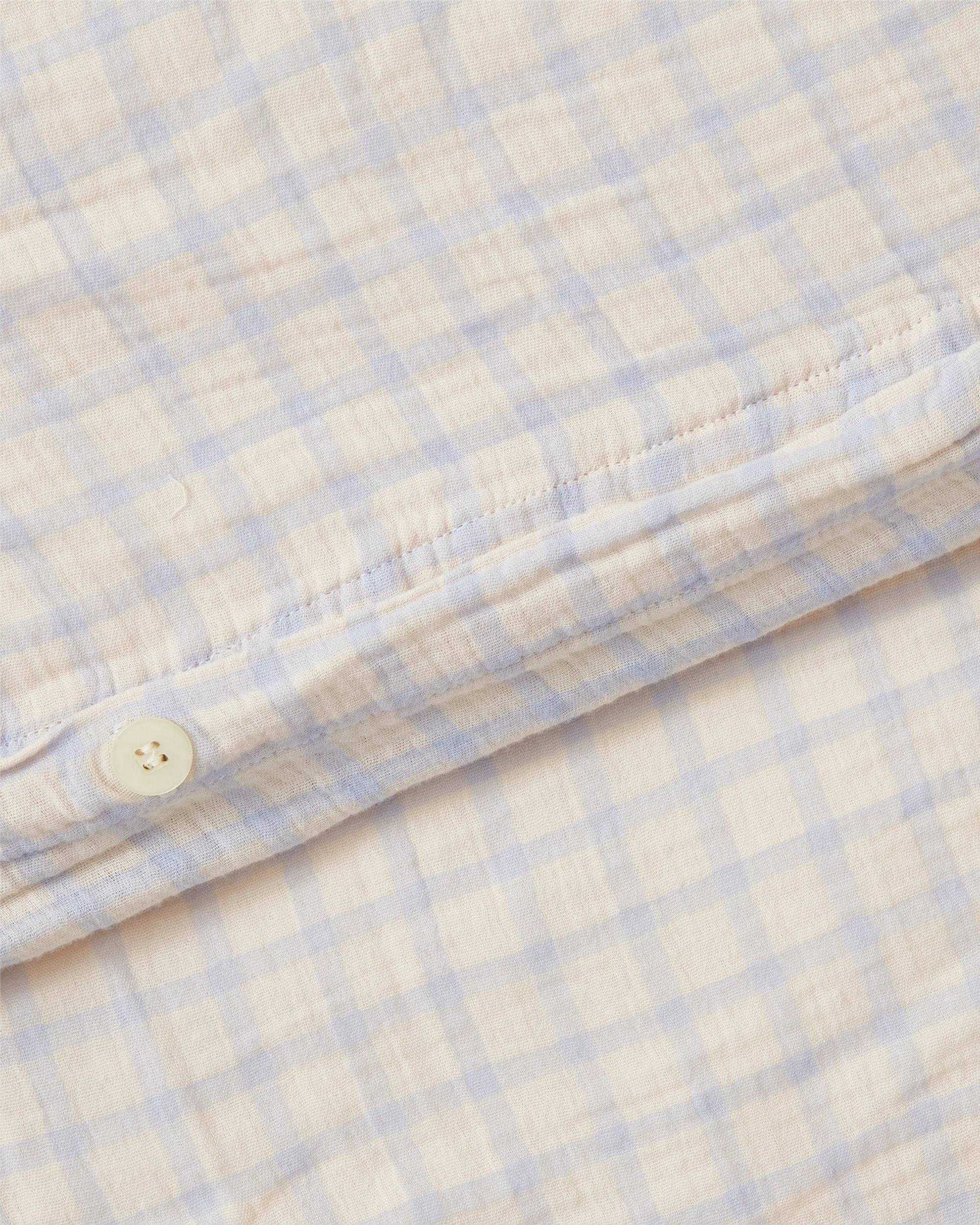 Gingham Sky Muslin Bedset - Single