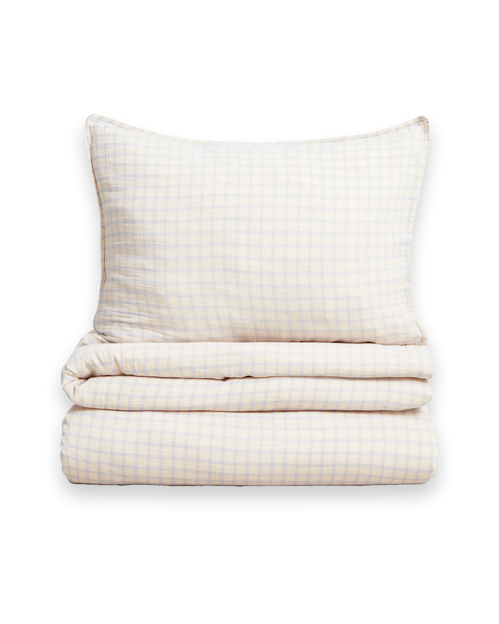 Gingham Sky Muslin Bedset - Single