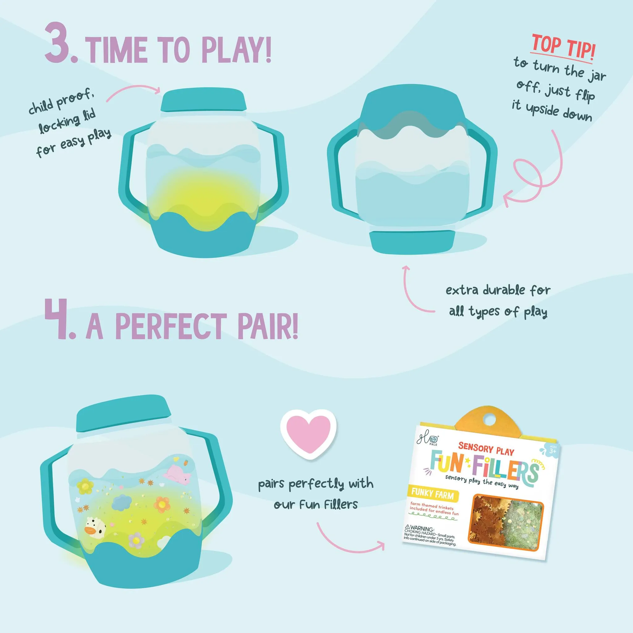 Glo Pal Sensory Play Jar | Blue
