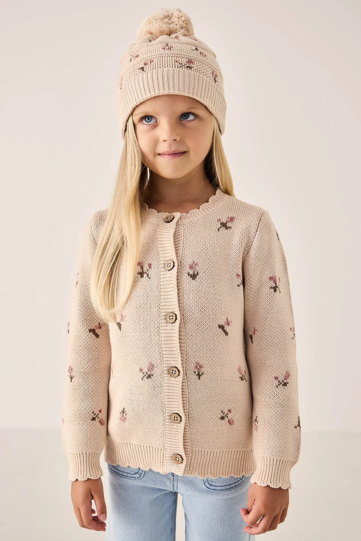 Hat Delilah Knit | Jacquard Misty Rose