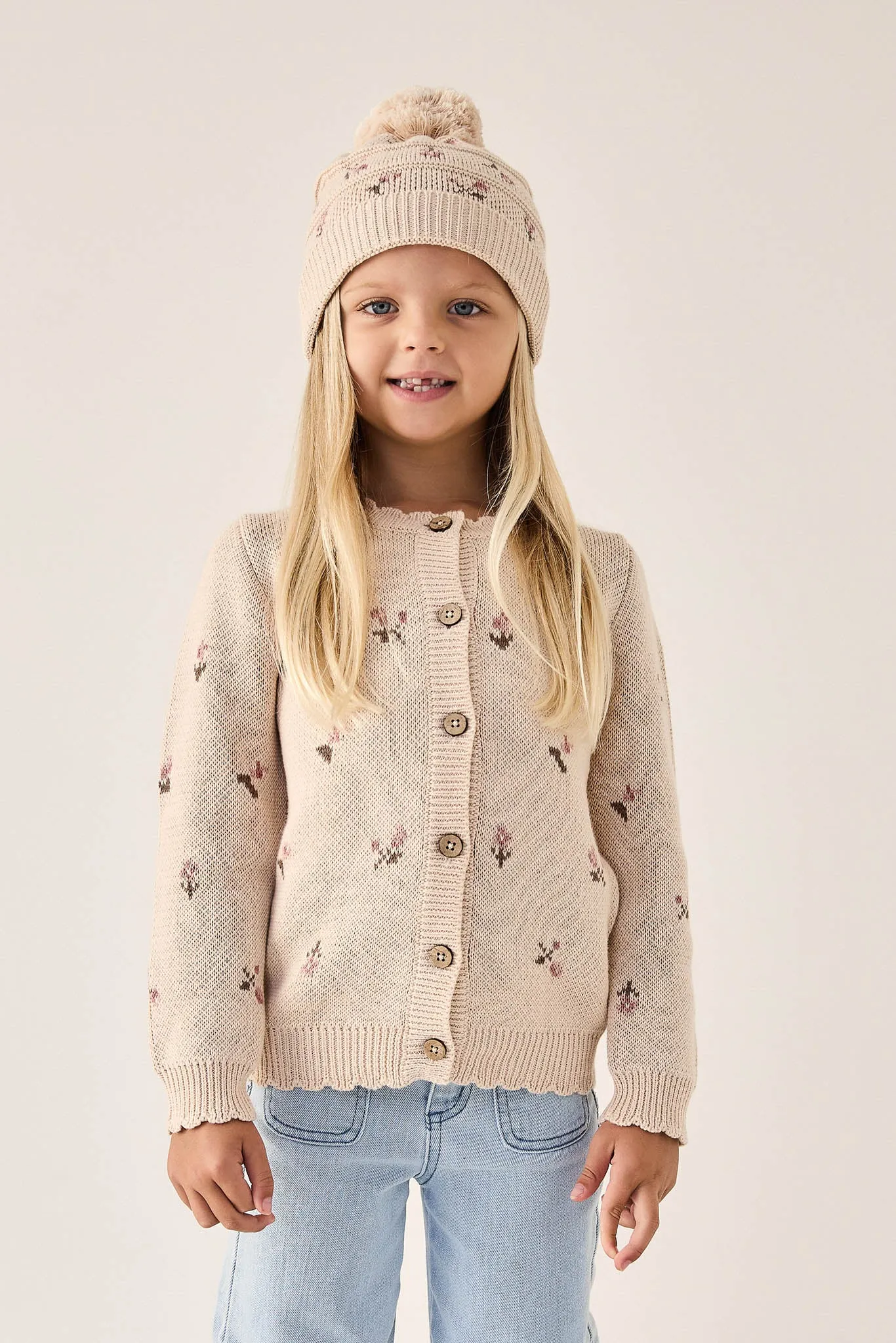 Hat Delilah Knit | Jacquard Misty Rose