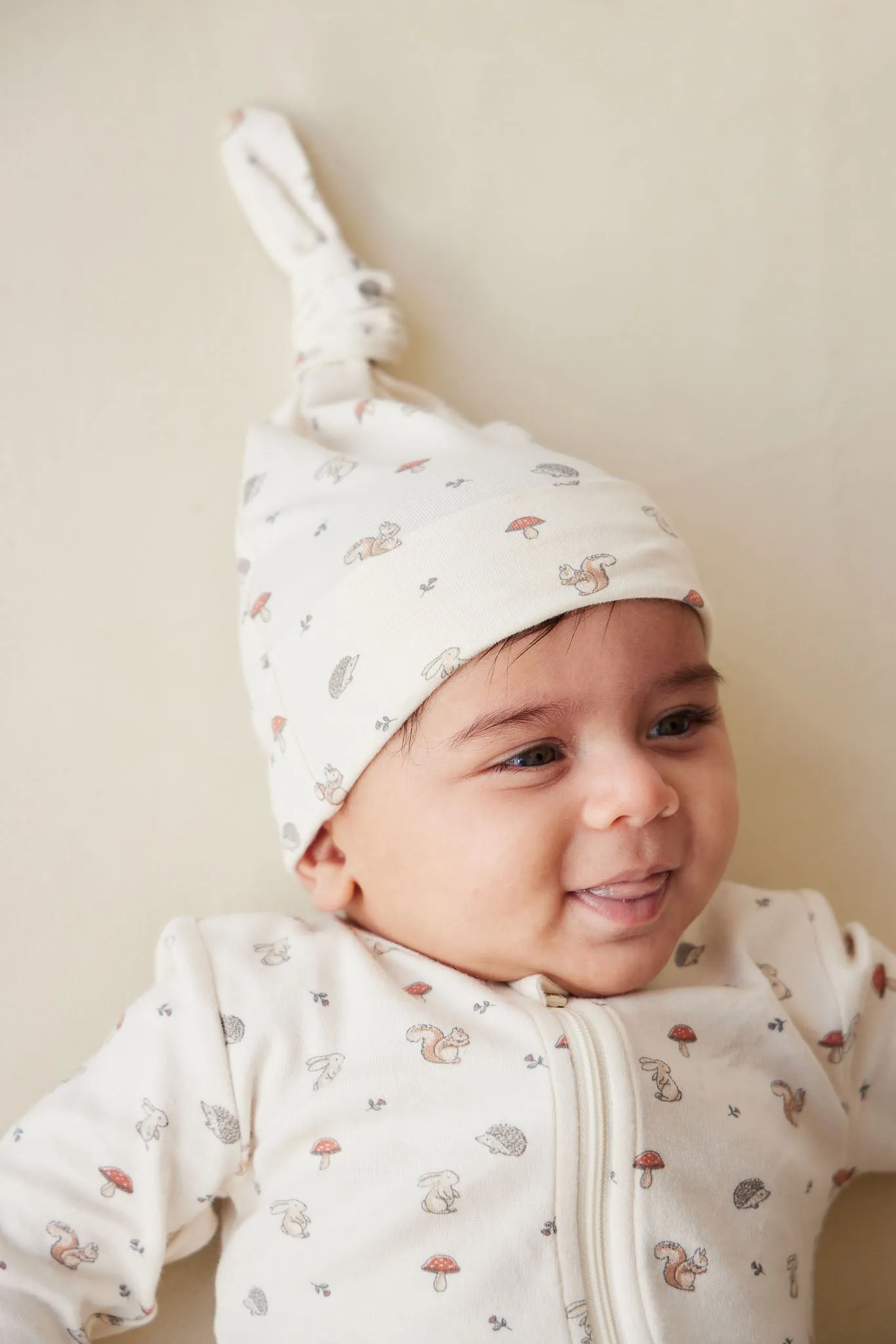 Hat Organic Cotton Knot Beanie | Woodland Friends