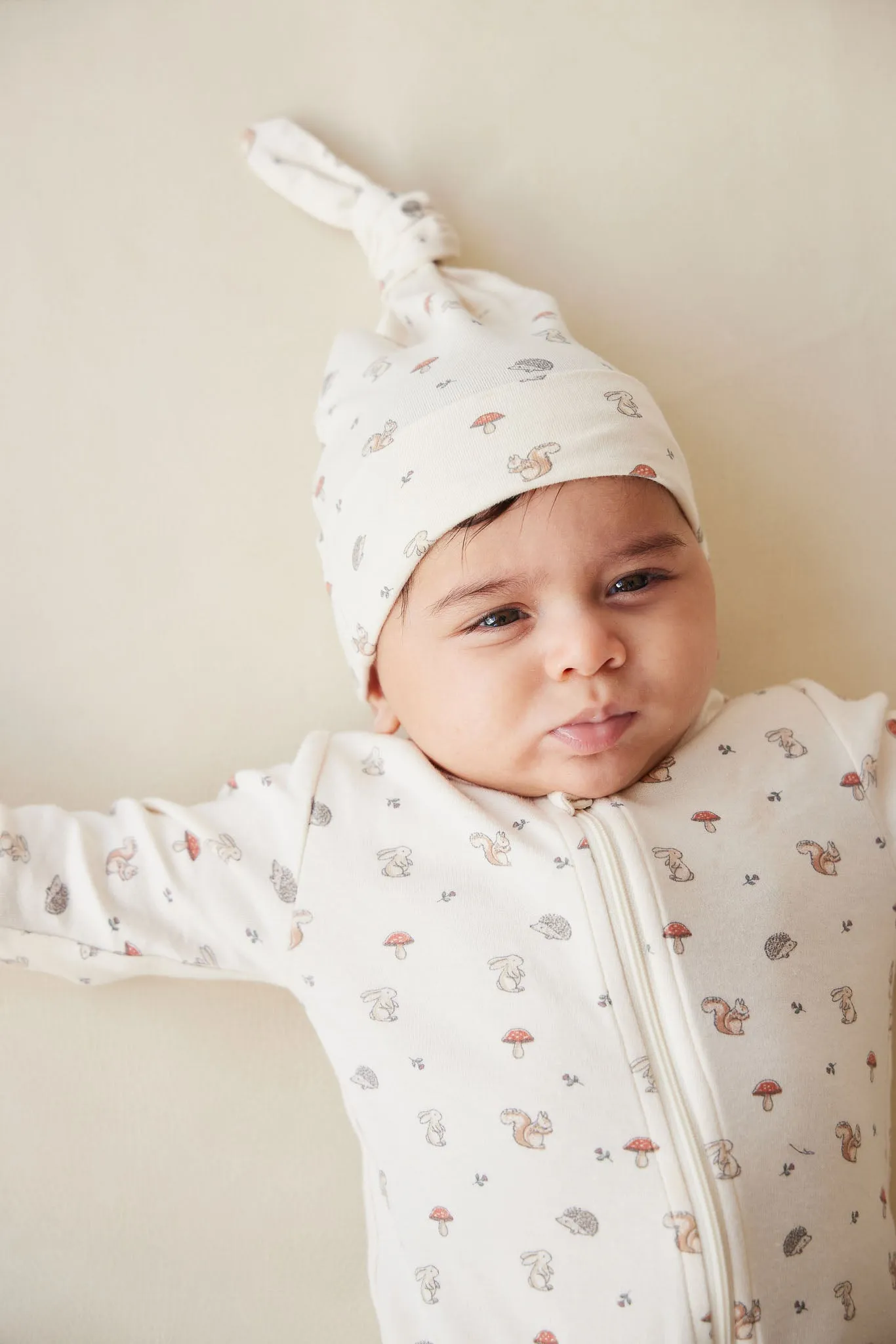 Hat Organic Cotton Knot Beanie | Woodland Friends
