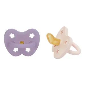 Hevea Pacifier 2-pack Orthodontic | Powder Pink and Lavender 3-36 months BOX