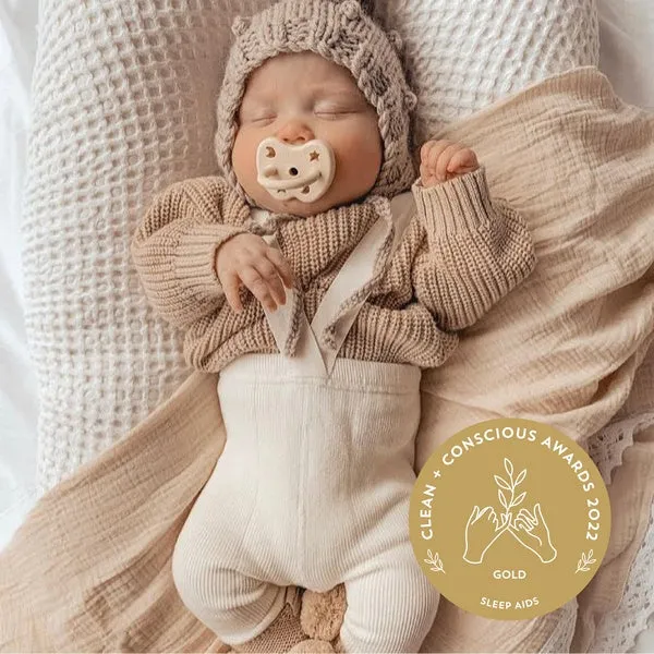 Hevea Pacifier 2-pack Orthodontic | Sandy Nude & Tan Beige 3-36 months BOX