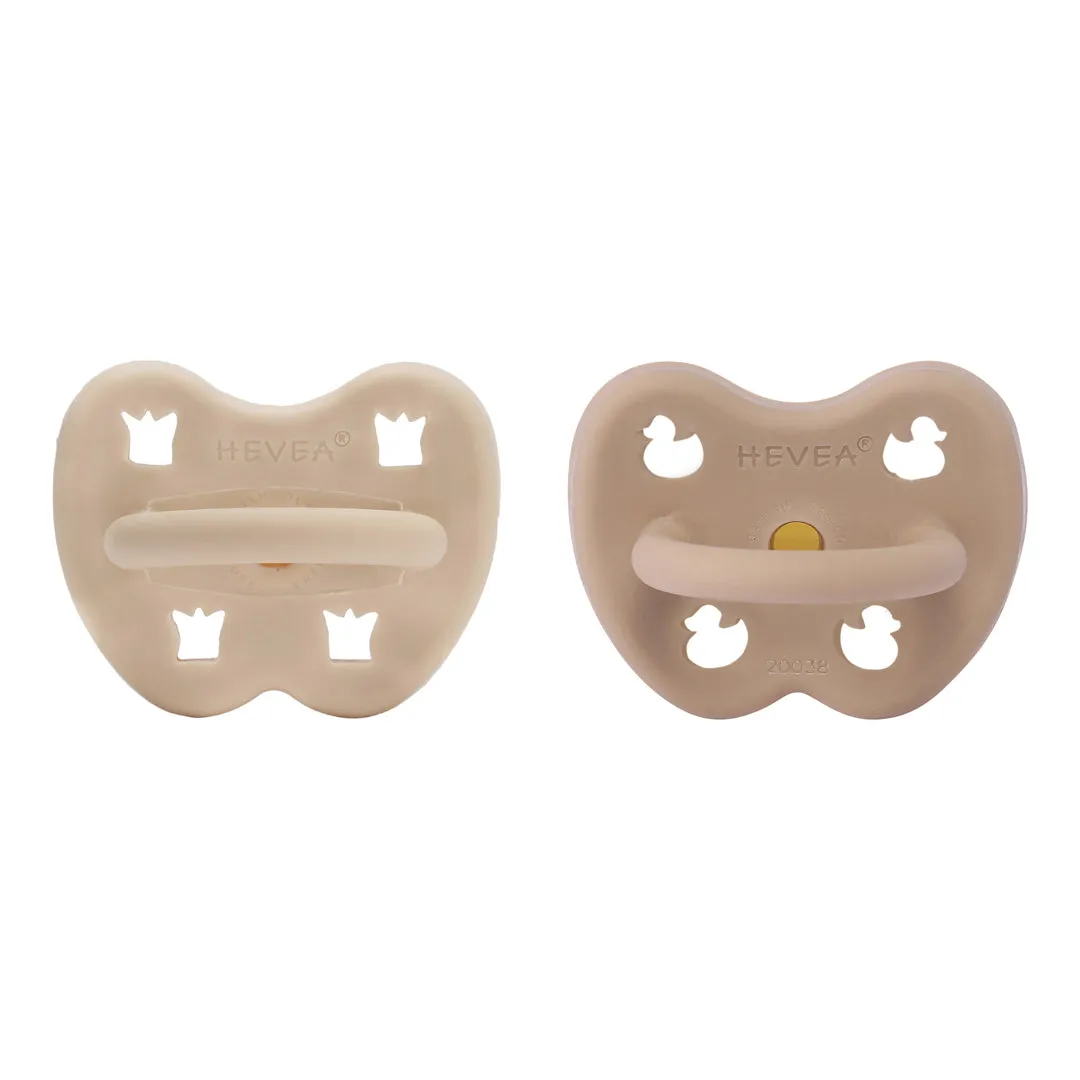 Hevea Pacifier 2-pack Orthodontic | Sandy Nude & Tan Beige 3-36 months BOX