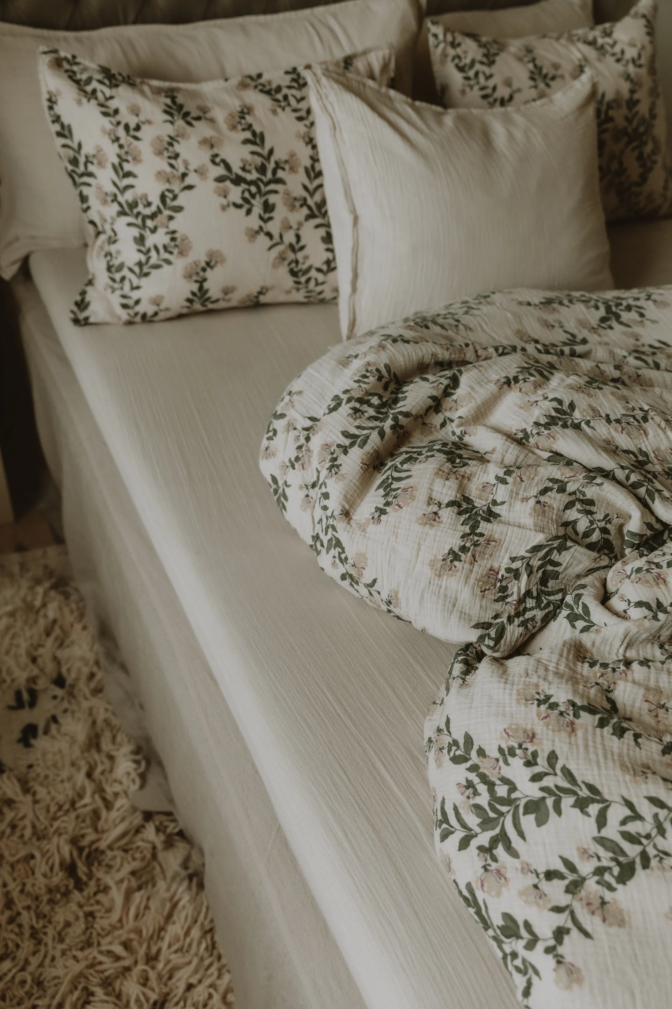 Honeysuckle Muslin Adult Bedset - Single