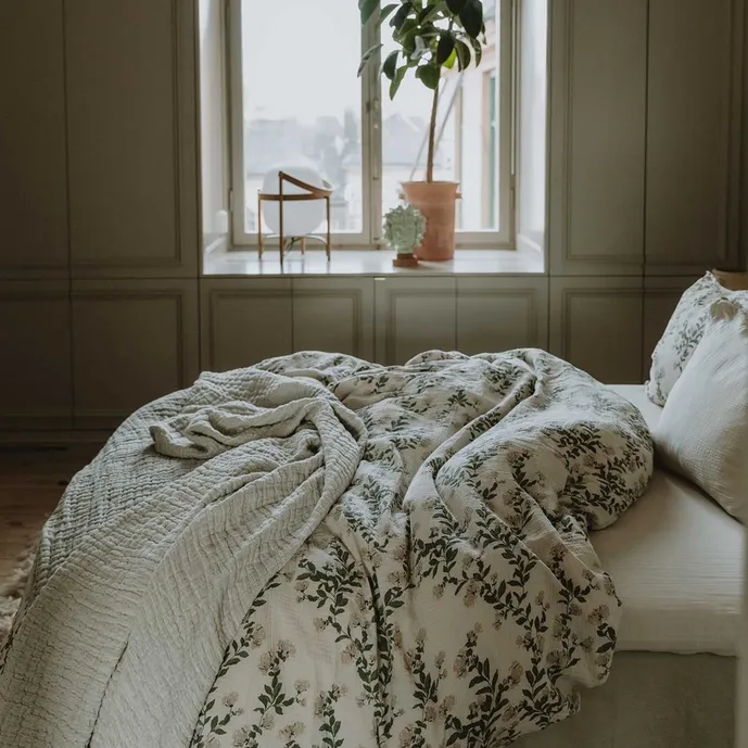 Honeysuckle Muslin Double EU Duvet Cover