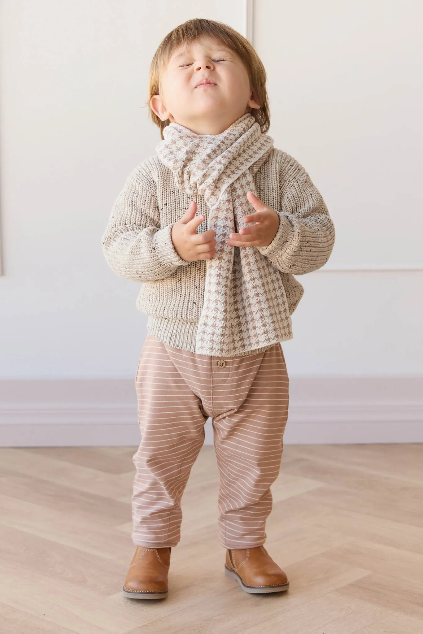 Houndstooth Scarf | Natural
