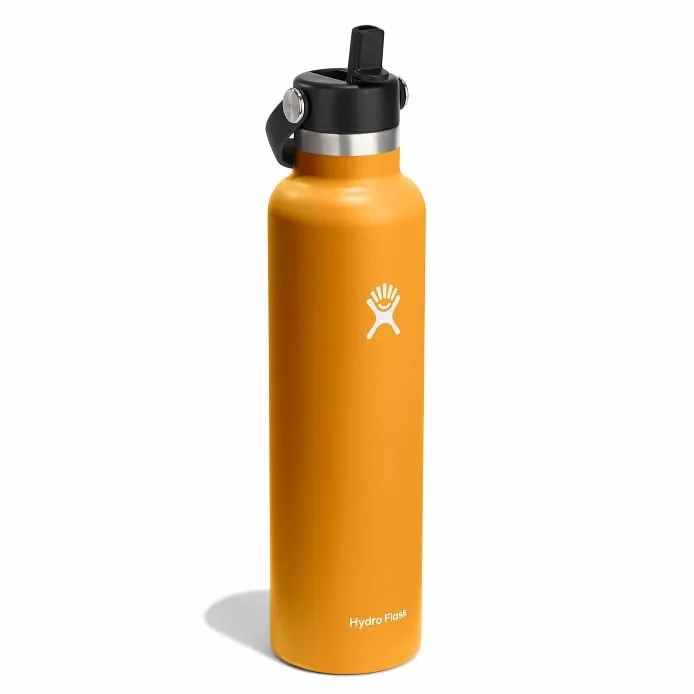 Hydroflask Drink Bottle 21oz Straw - Fossil 621mL Standard Mouth w/ Flex Straw Cap